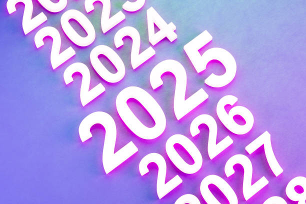 istock 2025 New Year Christmas with Neon Lighting 2156636418