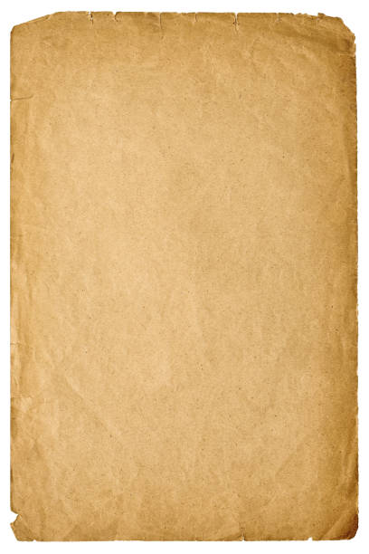 old paper manuscript isolated on white background. ancient page with space for writing