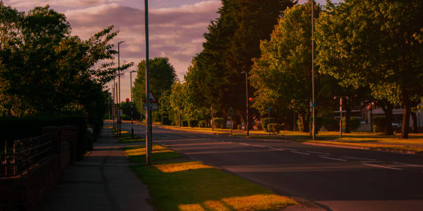 istock Peaceful Suburban Street at Dusk 2156641427