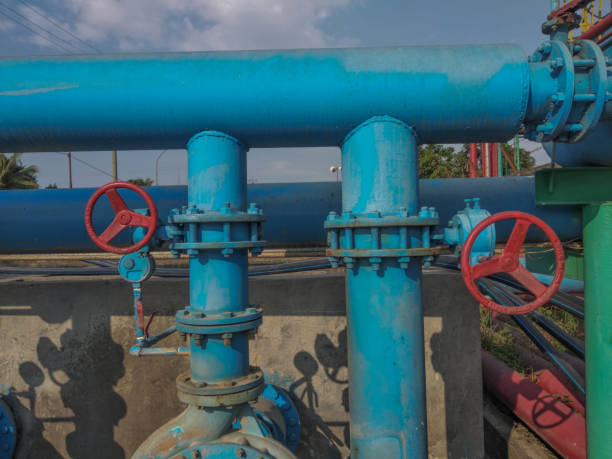 istock pipelines and valves in the factory 2156650408