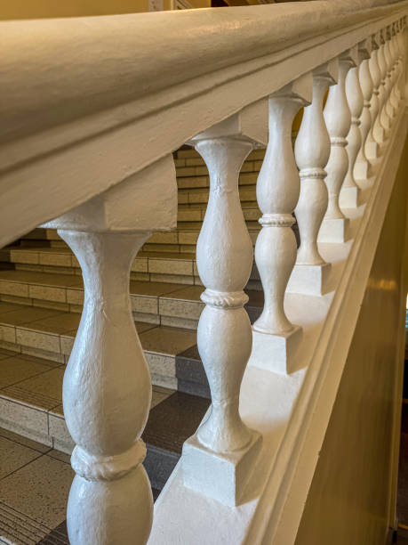 istock Marble stone ralling, luxury marble staircase 2156657396