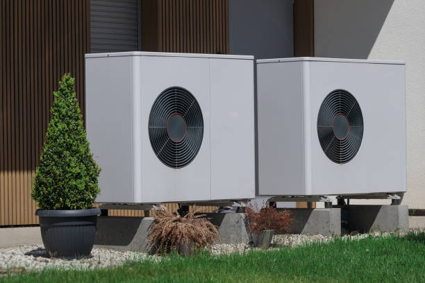 istock Two Residential Heat Pumps Installation 2156658532