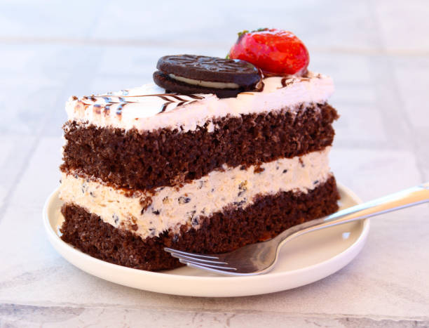 istock Slice of chocolate creamy cookie cake 2156659870