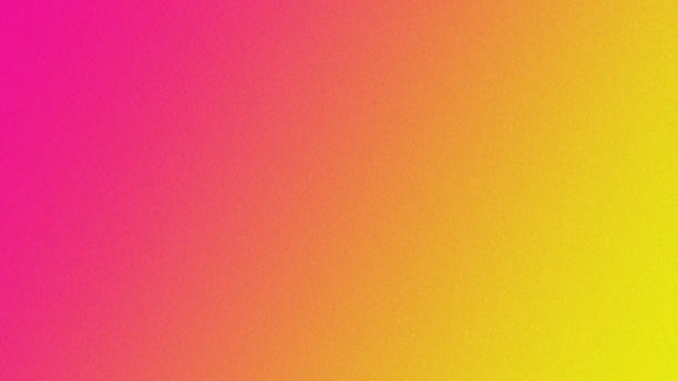 Neon pink and yellow color gradient with grain texture background. Banner template.