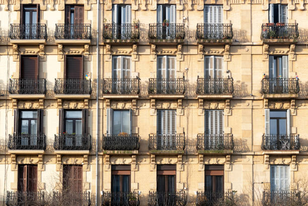 istock Residential building facade in San Sebastian, Spain 2156671201