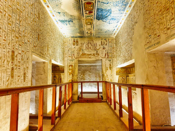 Tomb of Ramesses IV, KV2 at Valley of Kings,Luxor,Egypt Beautifully decorated ceiling and walls with hieroglyphics from Book of the Dead and Litany of Ra in the Tomb of Ramesses IV,KV2, in the Valley of Kings,Luxor,Egypt ramses i stock pictures, royalty-free photos & images
