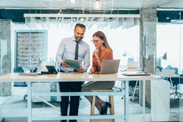 istock Business colleagues working in modern office 2156680137