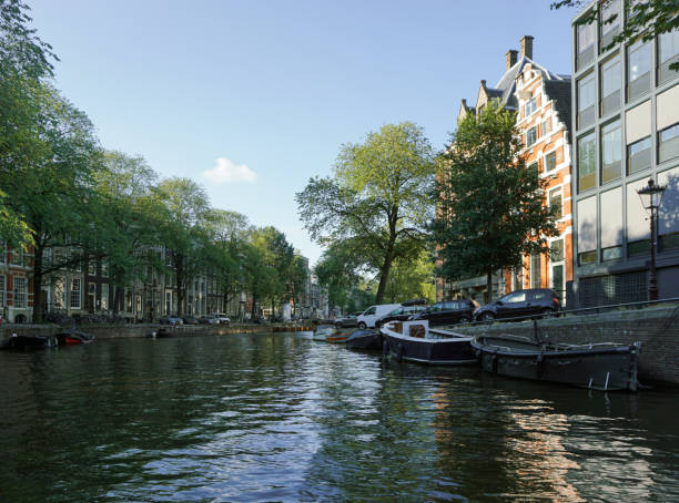 View of a canal between buildings