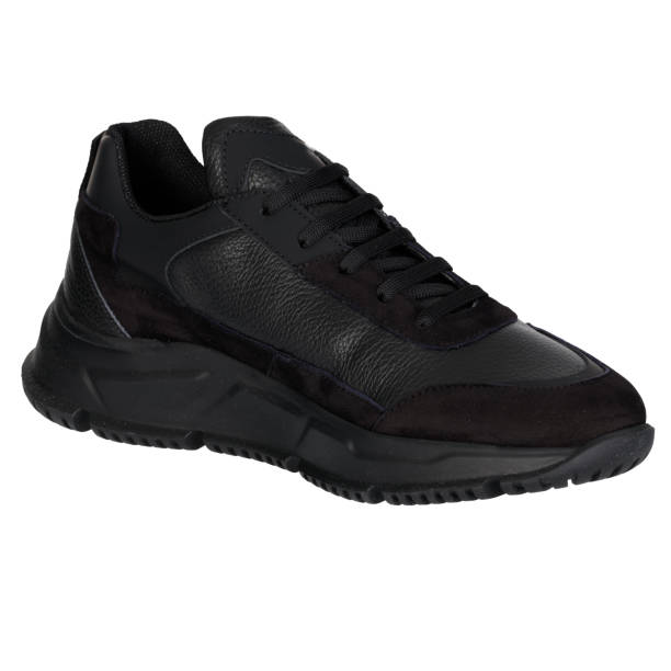 istock Black Leather Sneakers with Chunky Sole 2156687636