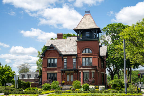 Albany, USA - May 19, 2024. Historic house at Englewood Place by Washington Park in downtown Albany, New York, USA