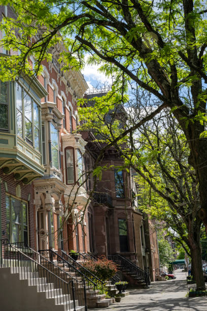 Oak park, Chicago, Illinois, USA - August/27/2012: Wooden houses, Oak park, residential district.