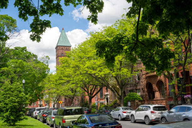 Albany, USA - May 19, 2024. Street view in downtown Albany, New York, USA