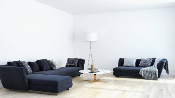 istock Large luxury modern bright interiors Living room mockup illustration 3D rendering image 2156698439