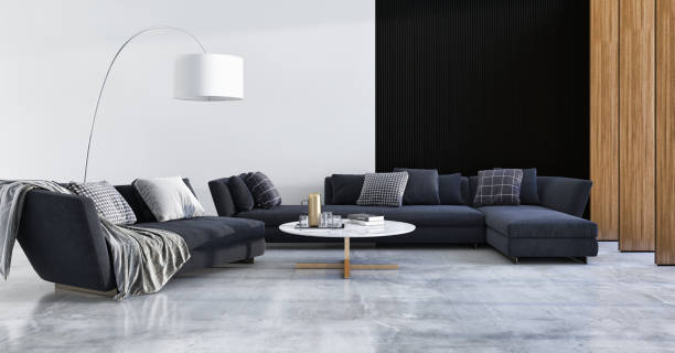 istock Large luxury modern bright interiors Living room mockup illustration 3D rendering image 2156698958