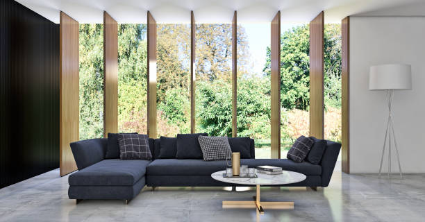 istock Large luxury modern bright interiors Living room mockup illustration 3D rendering image 2156699072