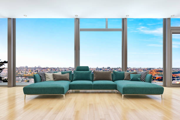 istock Large luxury modern bright interiors Living room mockup illustration 3D rendering image 2156699134