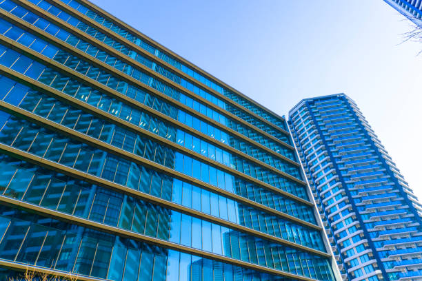 istock Scenery of a high-rise office building fitted with glass 2156699896