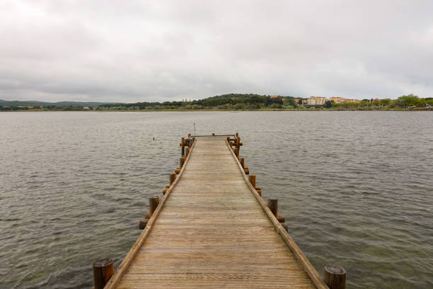 wooden jetty leads out to the sea