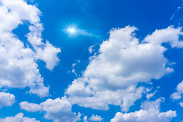 istock Background material of sun flare and refreshing blue sky and clouds 2156707675