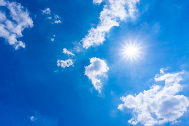 istock Background material of sun flare and refreshing blue sky and clouds 2156707708