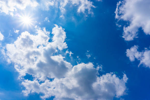 istock Background material of sun flare and refreshing blue sky and clouds 2156707754