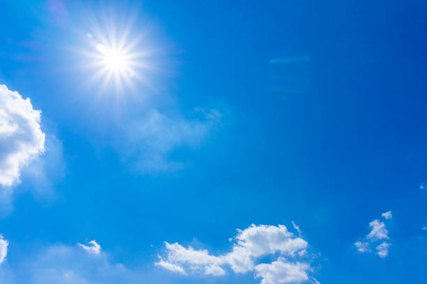 istock Background material of sun flare and refreshing blue sky and clouds 2156707818