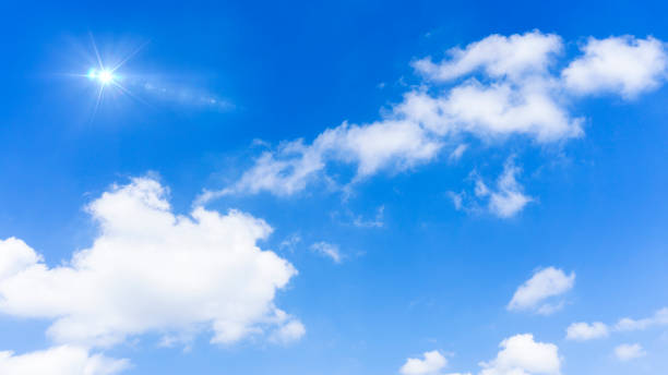 istock Background material of sun flare and refreshing blue sky and clouds 2156708261