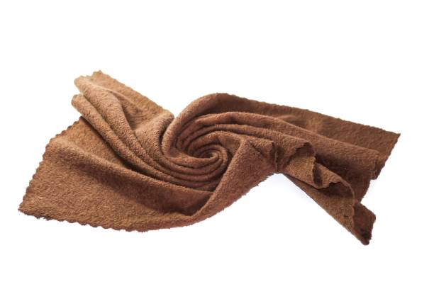 istock Brown color of towel put on white background. 2156715209