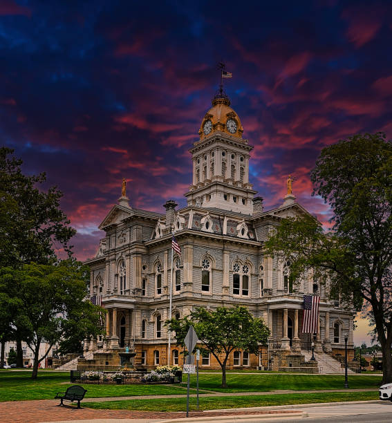 istock Dark clouds  over Licking county court house 2156718140