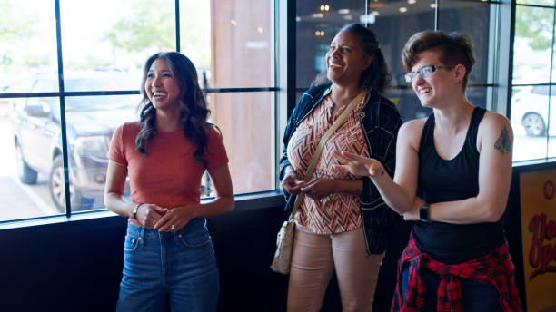 istock Three Friends in Queue to Place Order at BBQ Restaurant 2156725526