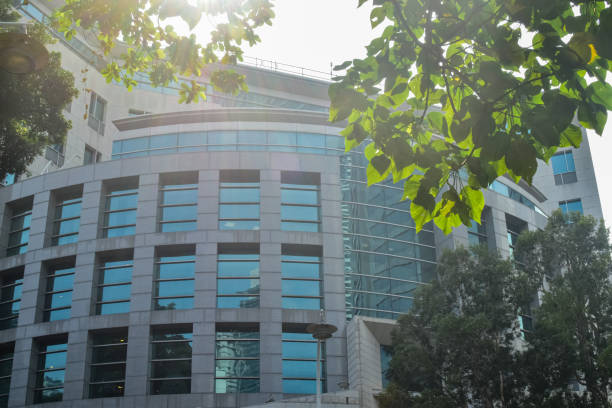 istock Exterior of modern architecture, modern city building. 2156732026