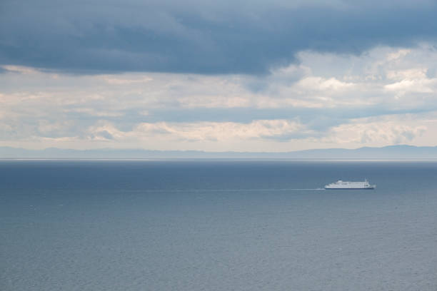 View of Funka Bay and ferries from Masuichi Observatory in Muroran
