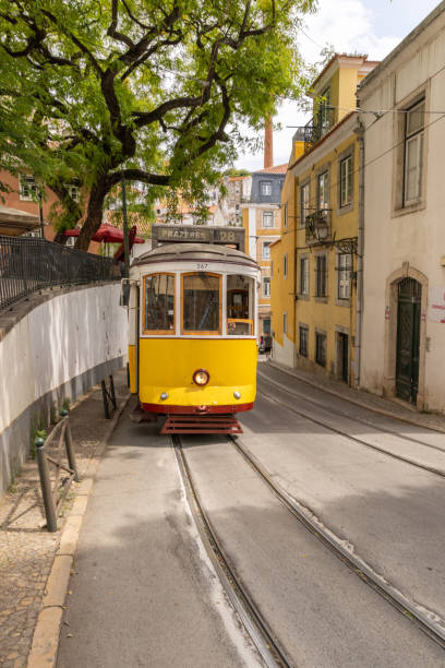 istock Yellow Tram on a Quaint Lisbon Street 2156739244