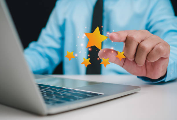 istock Satisfaction feedback review, very good quality most, Customer Satisfaction Survey concept, Service experience rating online application, Customer evaluation product service quality. 2156740850