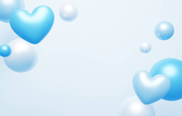 istock Background image of hearts and color balls 2156741378