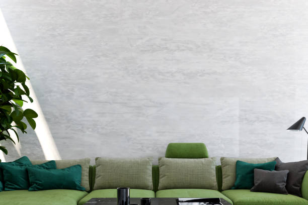 istock Large luxury modern bright interiors Living room mockup illustration 3D rendering image 2156745844