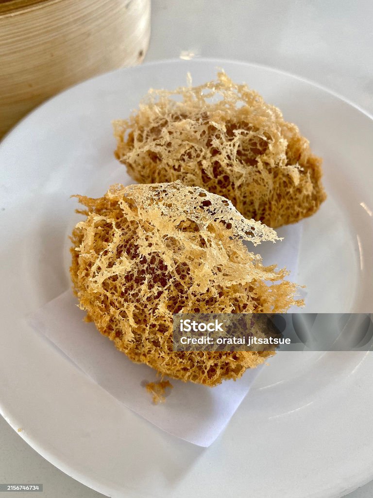 Smashed Taro Deep Fried Mashed Taro With Bbq Pork Dim Sum Menu Stock Photo ...