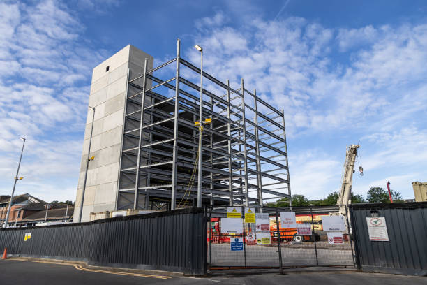 istock Construction site with unfinished new Guildford station buildings England 2156751049