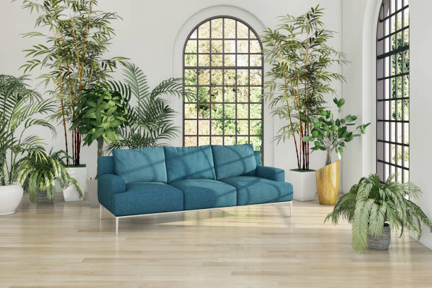istock Large luxury modern bright interiors Living room mockup illustration 3D rendering image 2156752089