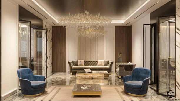 istock A modern living room with an augmented reality wall agianst the couch and virtual lighting 2156752159