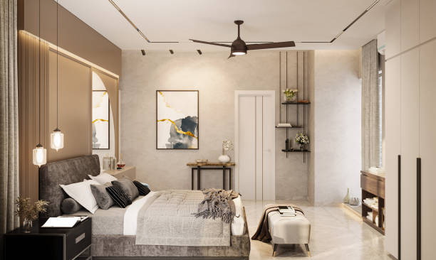 istock Create a Chic and Contemporary Bedroom Oasis interior design with a bed and personal stuff 2156752230