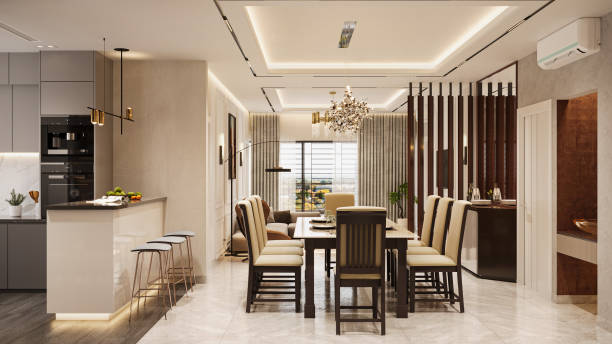 istock interior design of modern contemporary dining area daylight minimal decoration 2156752256