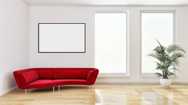 istock Large luxury modern bright interiors Living room mockup illustration 3D rendering image 2156752348