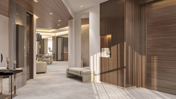 Interior of luxury hallway in chic classic house