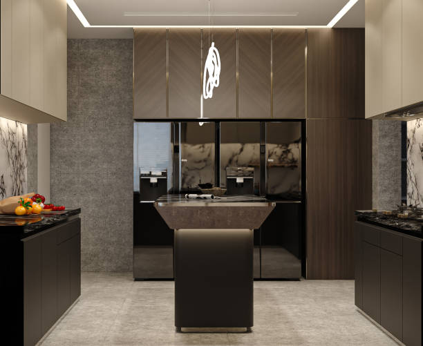 istock minimalist kitchen, with sleek and modern appliances, clean lines and open space 2156754103