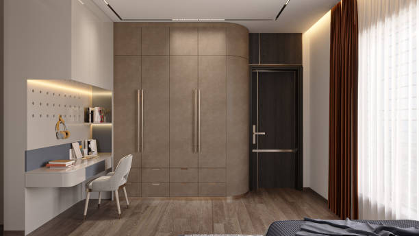 istock modern bedroom interior design with study desk. interior design inspiration. 2156754119