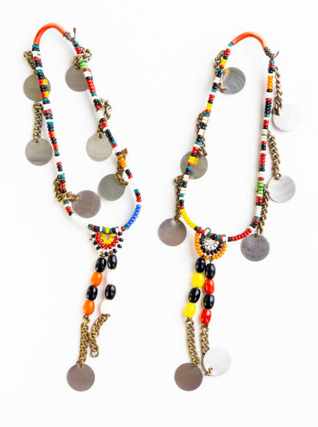istock Traditional and authentic Maasai earrings isolated on white background. 2156758899