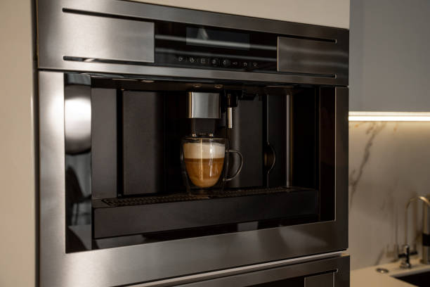 istock Integrated built-in coffee machine with glass cup 2156763173