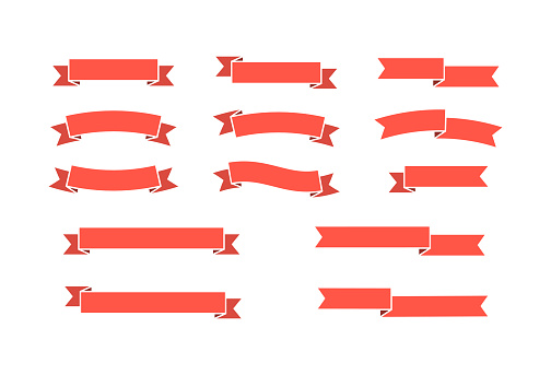 Simple Red Ribbon Pattern Simple Red Ribbon Vector Frame Set Stock Illustration - Download Image ...