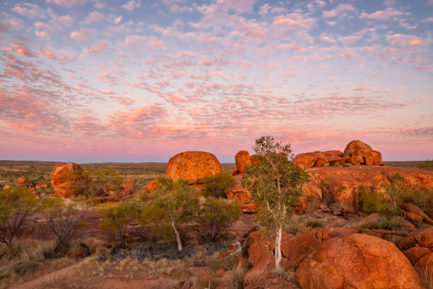 istock Devil's Marbles/Karlu Karlu during blue hour, Northern Territory, Australia 2156765319